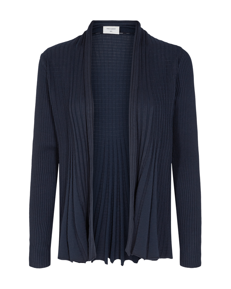 CARDIGAN MED PLISSÉ, NAVY - Butik VIVI