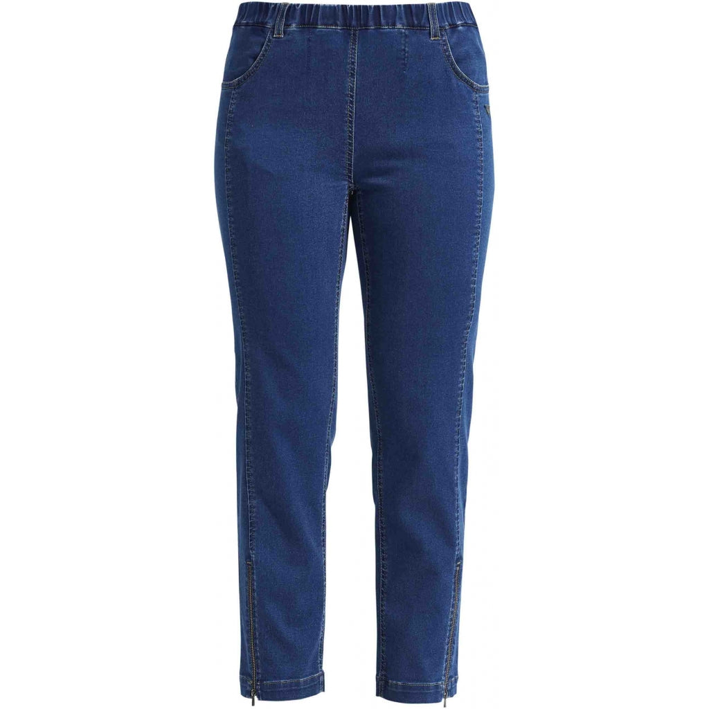 PIPER REGULAR CROP BUKSER, MEDIUM BLUE DENIM - Butik VIVI